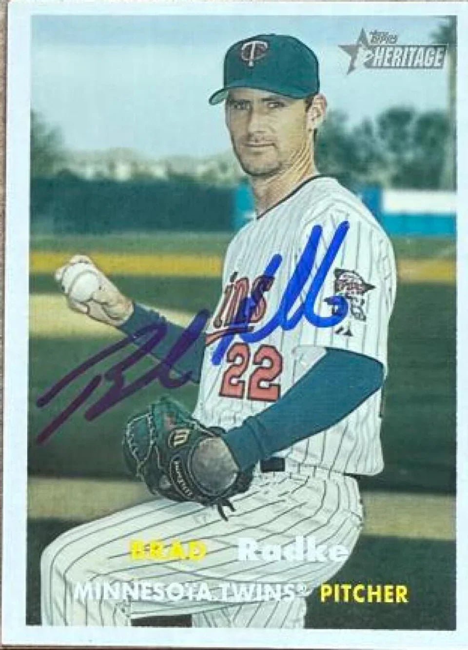 Brad Radke Signed 2006 Topps Heritage Baseball Card - Minnesota Twins
