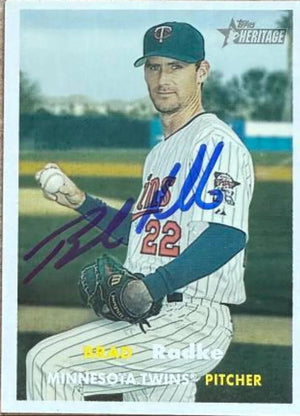 Brad Radke Signed 2006 Topps Heritage Baseball Card - Minnesota Twins