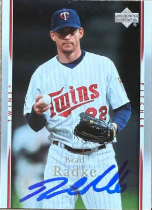 Brad Radke Signed 2007 Upper Deck Baseball Card - Minnesota Twins