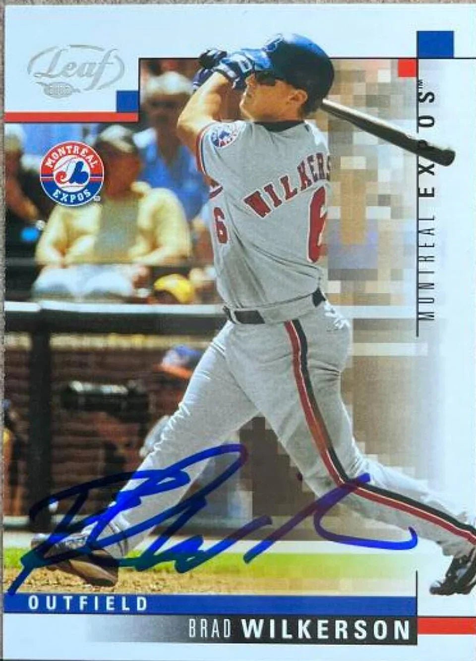 Brad Wilkerson Signed 2003 Leaf Baseball Card - Montreal Expos