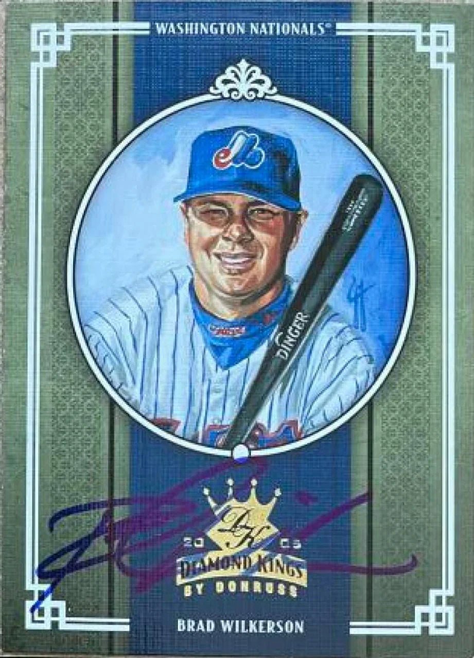 Brad Wilkerson Signed 2005 Donruss Diamond Kings Baseball Card - Montreal Expos