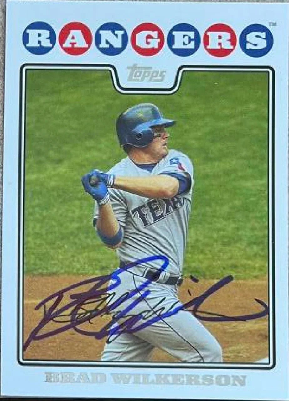 Brad Wilkerson Signed 2008 Topps Baseball Card - Texas Rangers