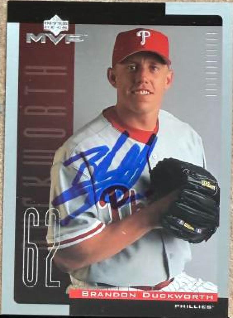Brandon Duckworth Signed 2001 Upper Deck MVP Baseball Card - Philadelphia Phillies #286