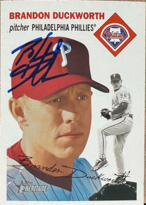 Brandon Duckworth Signed 2003 Topps Heritage Baseball Card - Philadelphia Phillies #359