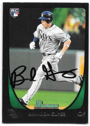 Brandon Guyer Signed 2011 Bowman Draft Picks & Prospects Baseball Card - Tampa Bay Rays - PastPros