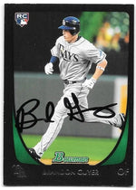 Brandon Guyer Signed 2011 Bowman Draft Picks & Prospects Baseball Card - Tampa Bay Rays