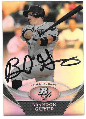 Brandon Guyer Signed 2011 Bowman Platinum Prospects Baseball Card - Tampa Bay Rays - PastPros