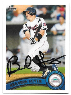 Brandon Guyer Signed 2011 Topps Pro Debut Baseball Card - Tennessee Smokes - PastPros