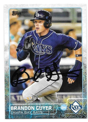 Brandon Guyer Signed 2015 Topps Baseball Card - Tampa Bay Rays - PastPros