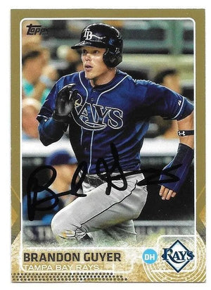 Brandon Guyer Signed 2015 Topps Gold Baseball Card - Tampa Bay Rays