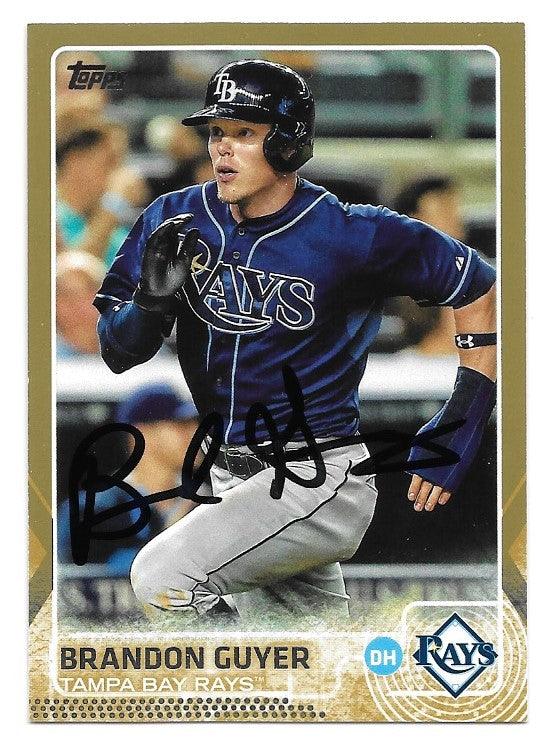 Brandon Guyer Signed 2015 Topps Gold Baseball Card - Tampa Bay Rays - PastPros