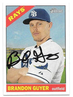 Brandon Guyer Signed 2015 Topps Heritage Baseball Card - Tampa Bay Rays