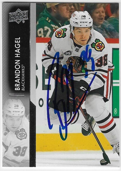 Brandon Hagel Signed 2021-22 Upper Deck Hockey Card - Chicago Blackhawks