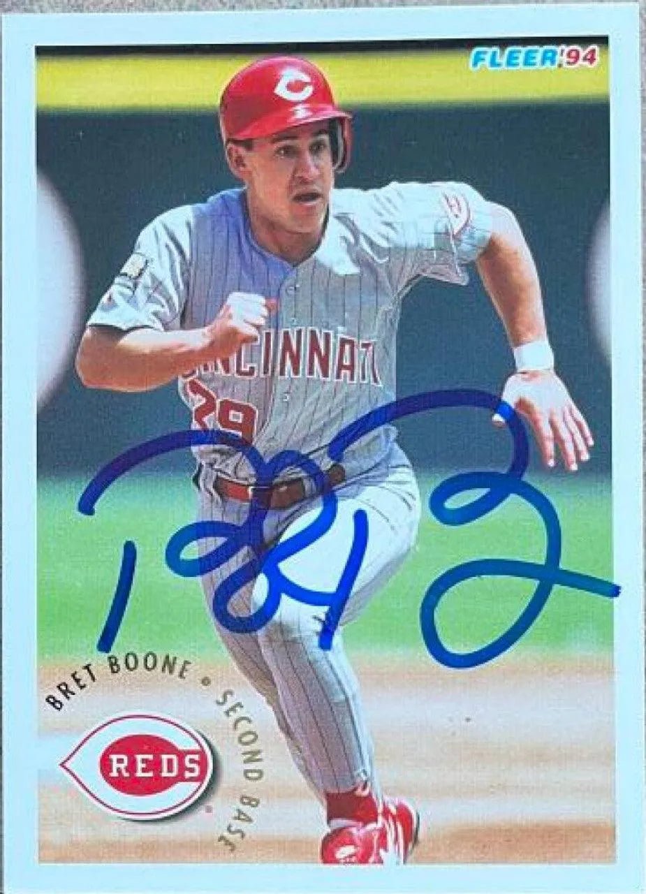 Bret Boone Signed 1994 Fleer Update Baseball Card - Cincinnati Reds