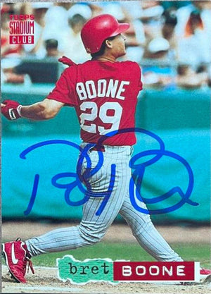 Bret Boone Signed 1994 Stadium Club Baseball Card - Cincinnati Reds - PastPros