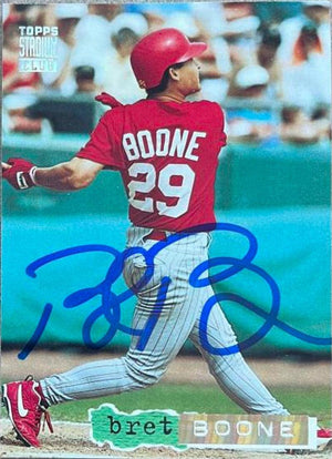 Bret Boone Signed 1994 Stadium Club Golden Rainbow Baseball Card - Cincinnati Reds - PastPros