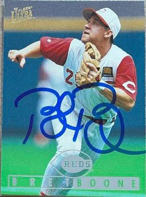 Bret Boone Signed 1995 Fleer Ultra Baseball Card - Cincinnati Reds - PastPros