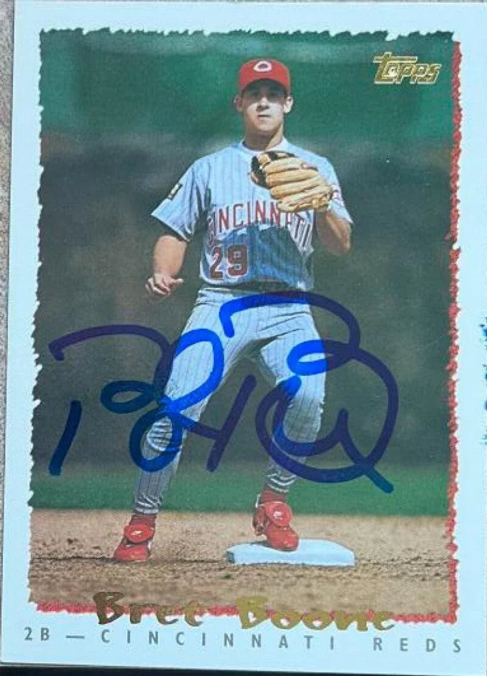 Bret Boone Signed 1995 Topps Baseball Card - Cincinnati Reds