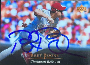 Bret Boone Signed 1995 Upper Deck Baseball Card - Cincinnati Reds - PastPros