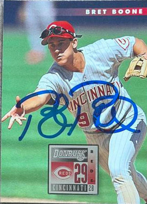 Bret Boone Signed 1996 Donruss Baseball Card - Cincinnati Reds - PastPros