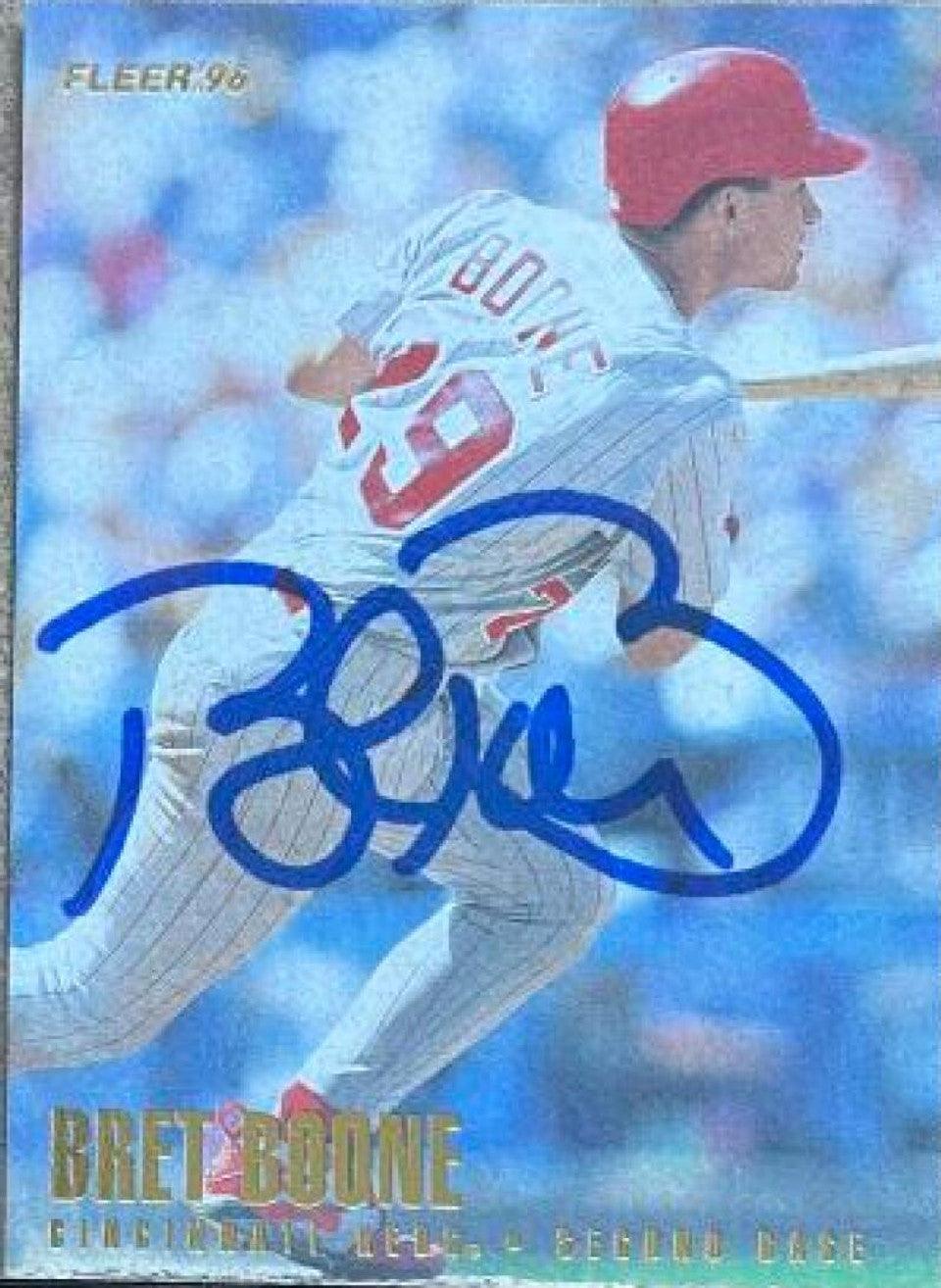 Bret Boone Signed 1996 Fleer Baseball Card - Cincinnati Reds - PastPros