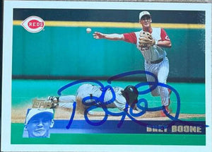 Bret Boone Signed 1996 Topps Baseball Card - Cincinnati Reds