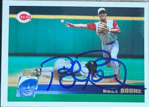 Bret Boone Signed 1996 Topps Baseball Card - Cincinnati Reds - PastPros