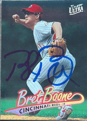 Bret Boone Signed 1997 Fleer Ultra Baseball Card - Cincinnati Reds - PastPros