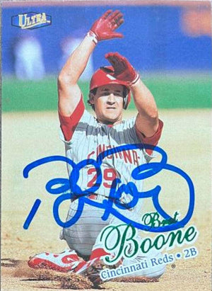 Bret Boone Signed 1998 Fleer Ultra Baseball Card - Cincinnati Reds - PastPros