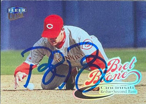 Bret Boone Signed 1999 Fleer Ultra Baseball Card - Cincinnati Reds - PastPros