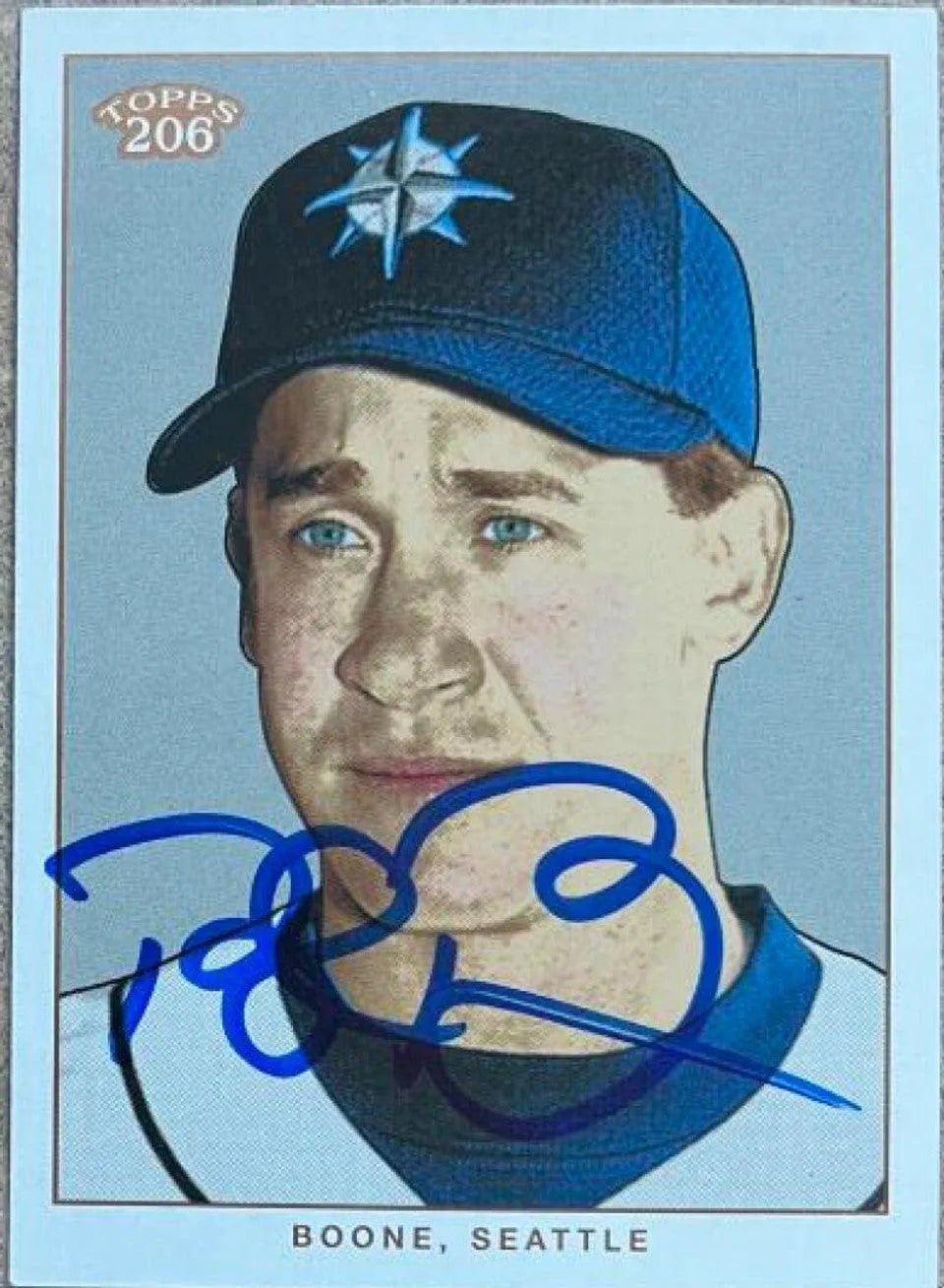 Bret Boone Signed 2002 Topps 206 Baseball Card - Seattle Mariners