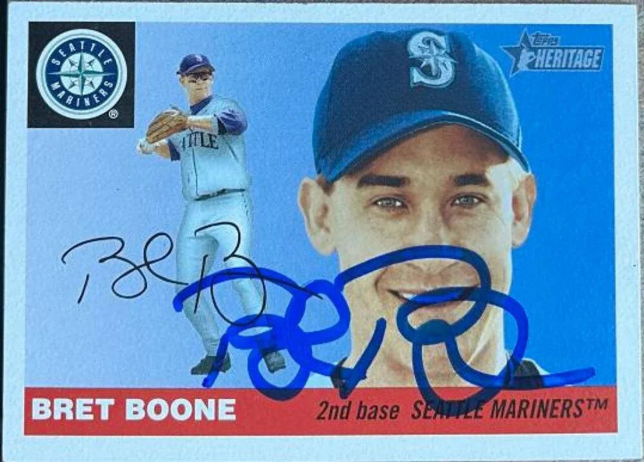Bret Boone Signed 2004 Topps Heritage Baseball Card - Seattle Mariners