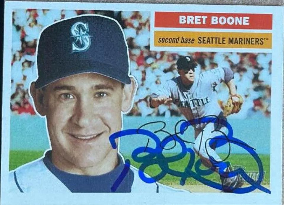 Bret Boone Signed 2005 Topps Heritage Baseball Card - Seattle Mariners