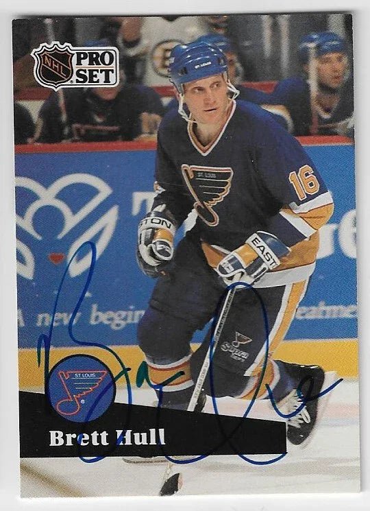 Brett Hull Signed 1991-92 Pro Set Hockey Card - St Louis Blues