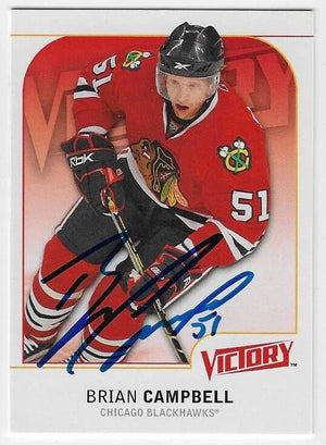 Brian Campbell Signed 2009-10 Upper Deck Victory Hockey Card - Chicago Blackhawks