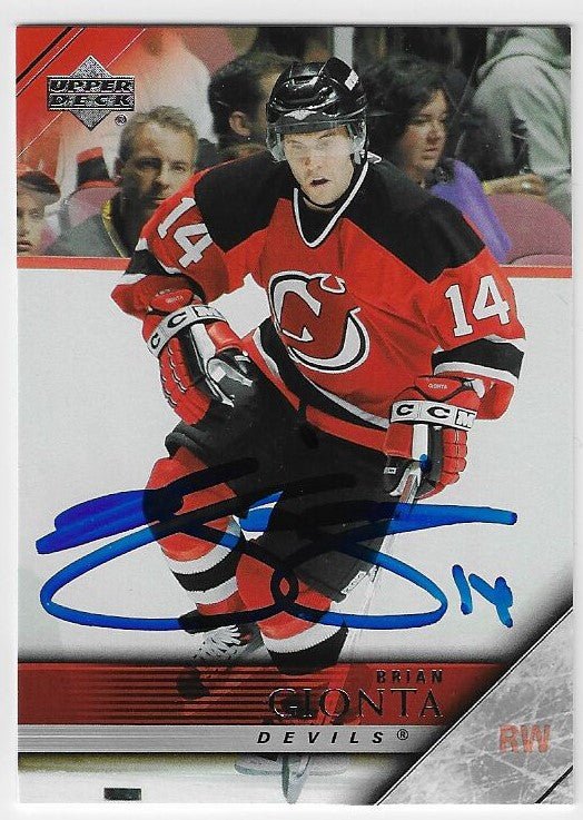 Brian Gionta Signed 2005-06 Upper Deck Hockey Card - New Jersey Devils