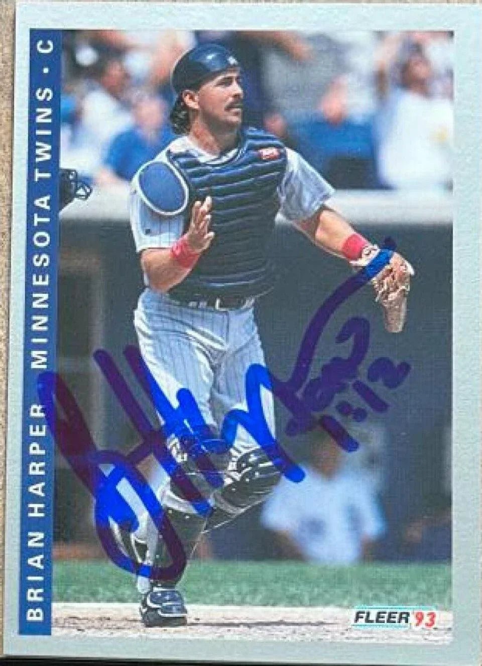 Brian Harper Signed 1993 Fleer Baseball Card - Minnesota Twins