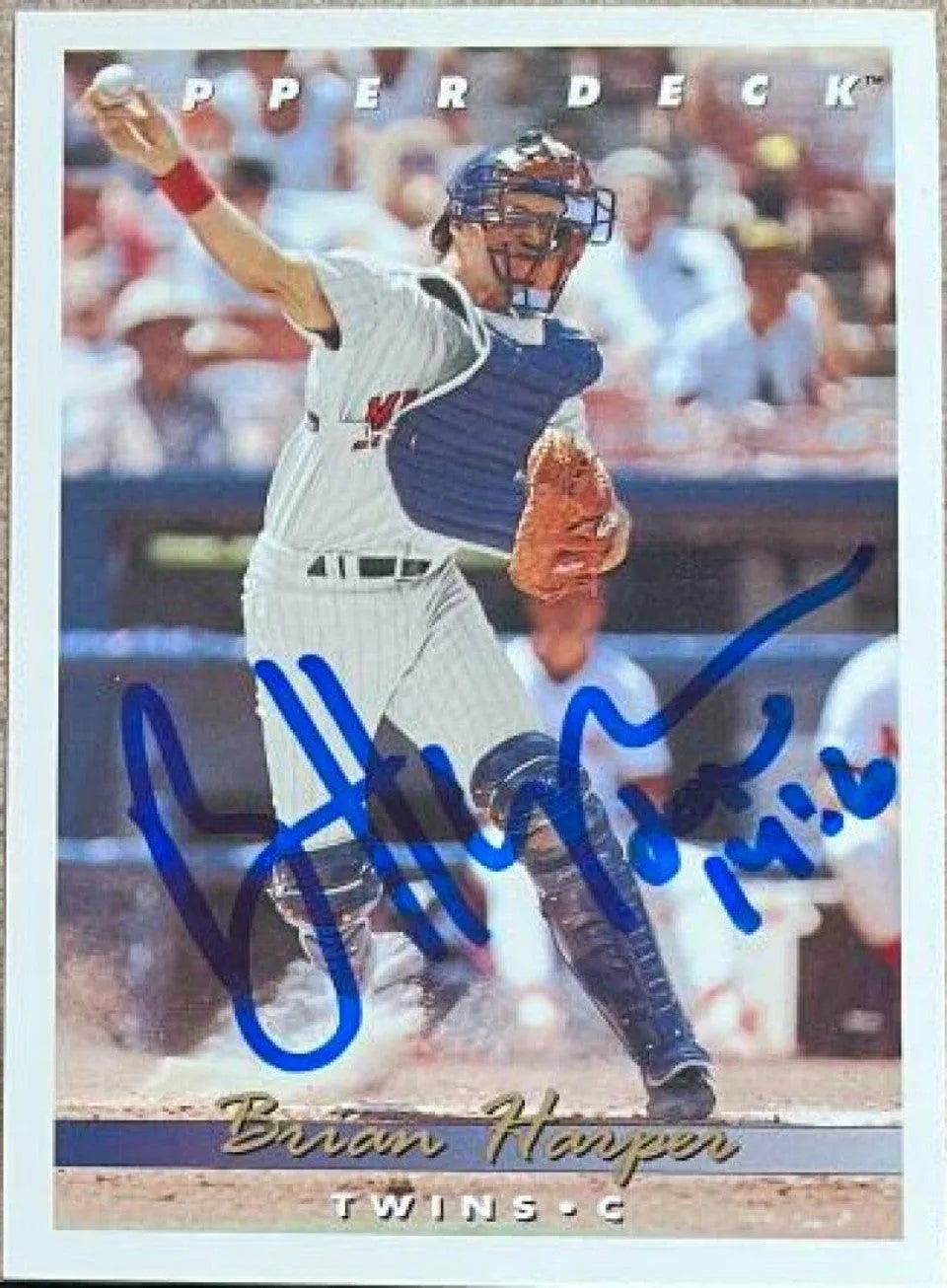 Brian Harper Signed 1993 Stadium Club Baseball Card - Minnesota Twins