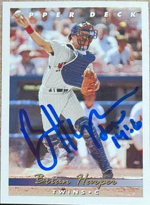 Brian Harper Signed 1993 Stadium Club Baseball Card - Minnesota Twins