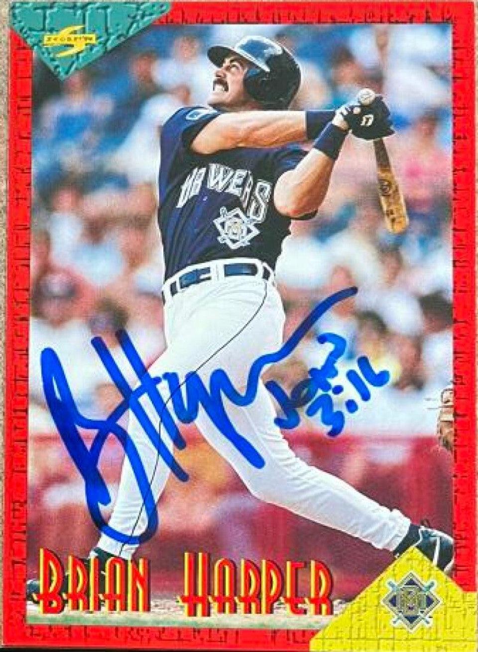Brian Harper Signed 1994 Score Rookie & Traded Baseball Card - Milwaukee Brewers - PastPros
