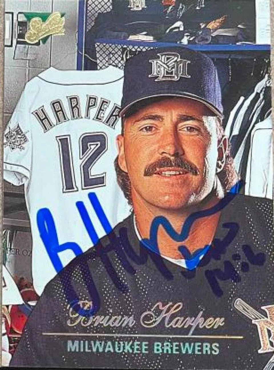 Brian Harper Signed 1994 Studio Baseball Card - Milwaukee Brewers