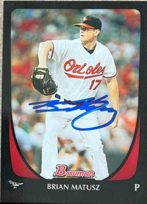 Brian Matusz Signed 2011 Bowman Baseball Card - Baltimore Orioles - PastPros