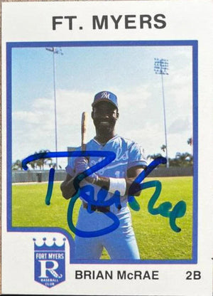 Brian McRae Signed 1987 ProCards Baseball Card - Fort Myers Royals