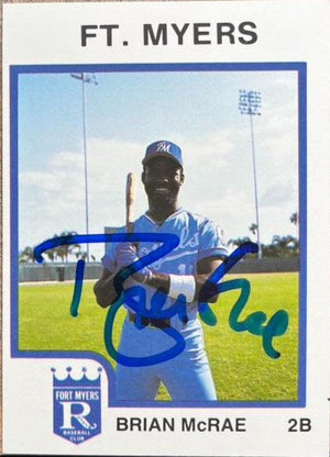 Brian McRae Signed 1987 ProCards Baseball Card - Fort Myers Royals - PastPros