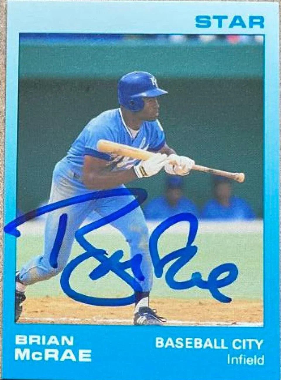 Brian McRae Signed 1988 Star Baseball Card - Baseball City Royals