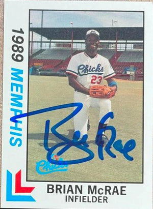 Brian McRae Signed 1989 Best Baseball Card - Memphis Chicks