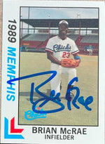 Brian McRae Signed 1989 Best Baseball Card - Memphis Chicks - PastPros