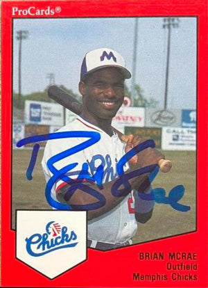 Brian McRae Signed 1989 ProCards Baseball Card - Memphis Chicks