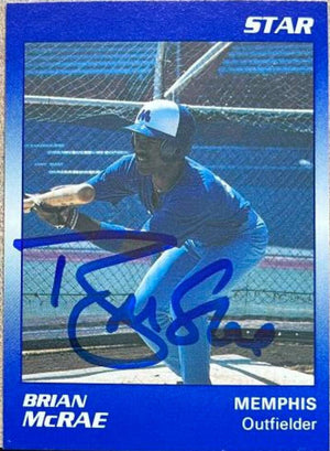 Brian McRae Signed 1989 Star Baseball Card - Memphis Chicks #44 - PastPros