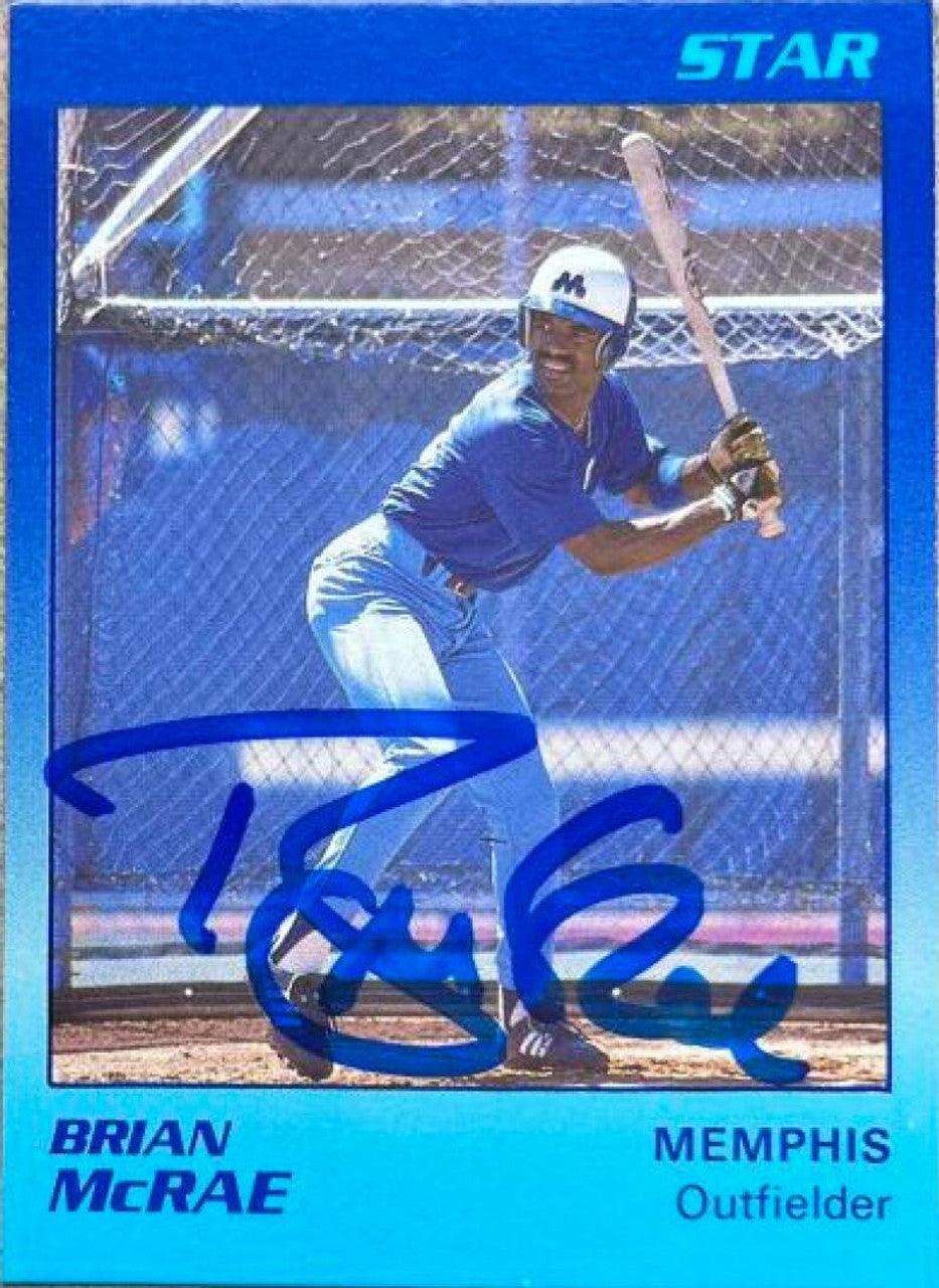 Brian McRae Signed 1989 Star Baseball Card - Memphis Chicks - PastPros